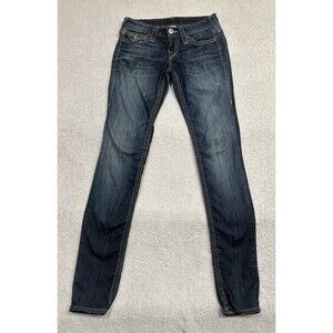 True Religion Joey Rainbow Jeans Low Rise Skinny Waist 28”